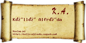 Kálló Alfréda névjegykártya